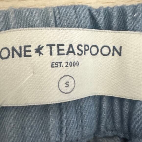 One Teaspoon Denim Boxer Shorts Blue Fade Worn In Look Size S NWT Relaxed Style - Picture 9 of 10